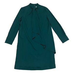 THE FOLD Farringdon Women's 8 Green Wool Blend Long Sleeve Midi Sheath Dress